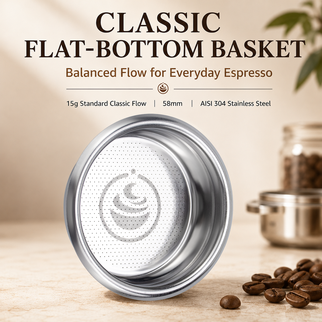 Creamore Performance Series™ 58mm Espresso Basket - 15g Basket for Balanced Classic Extractions