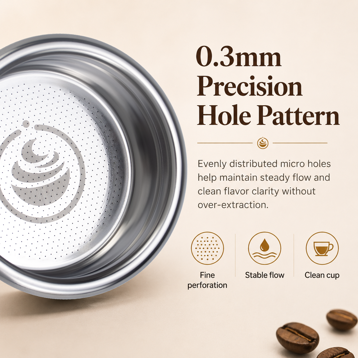 Creamore Velvet Flow Series™ 58mm Espresso Basket - 18g Ridgeless Precision Basket