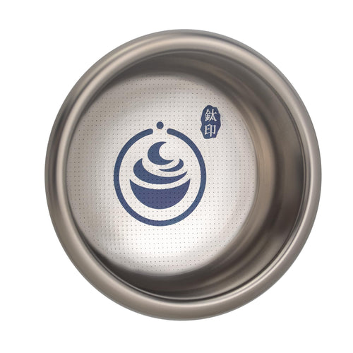 Creamore TitanFlow 58mm solid titanium espresso filter basket, 18g convex bottom
