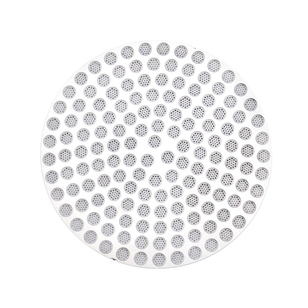 Creamore 58.5mm ultra-slim puck screen, reverse side micro-perforation pattern