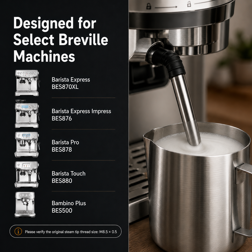 Creamore Swirl Steam Nozzle | Precision Microfoam Upgrade for Breville Espresso Machines