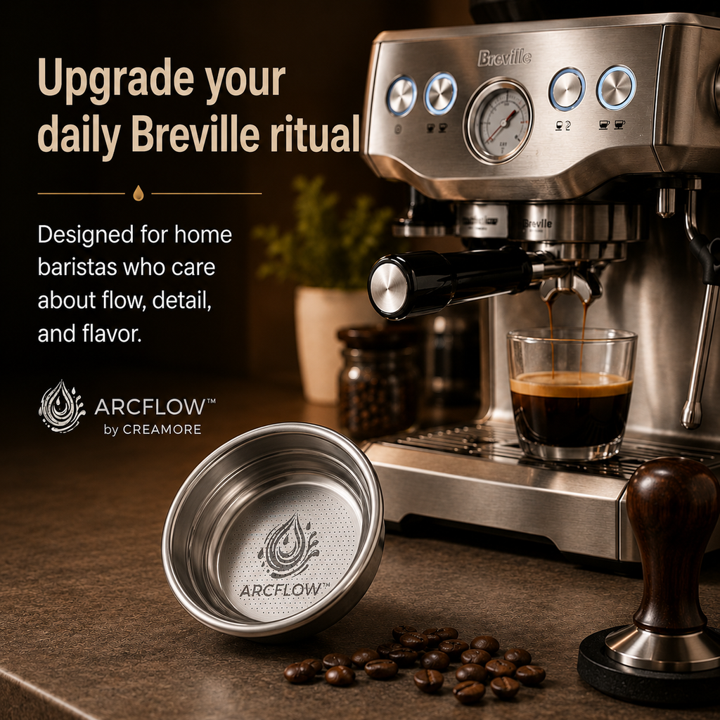 Creamore Arcflow Series™ 54mm Convex Espresso Basket