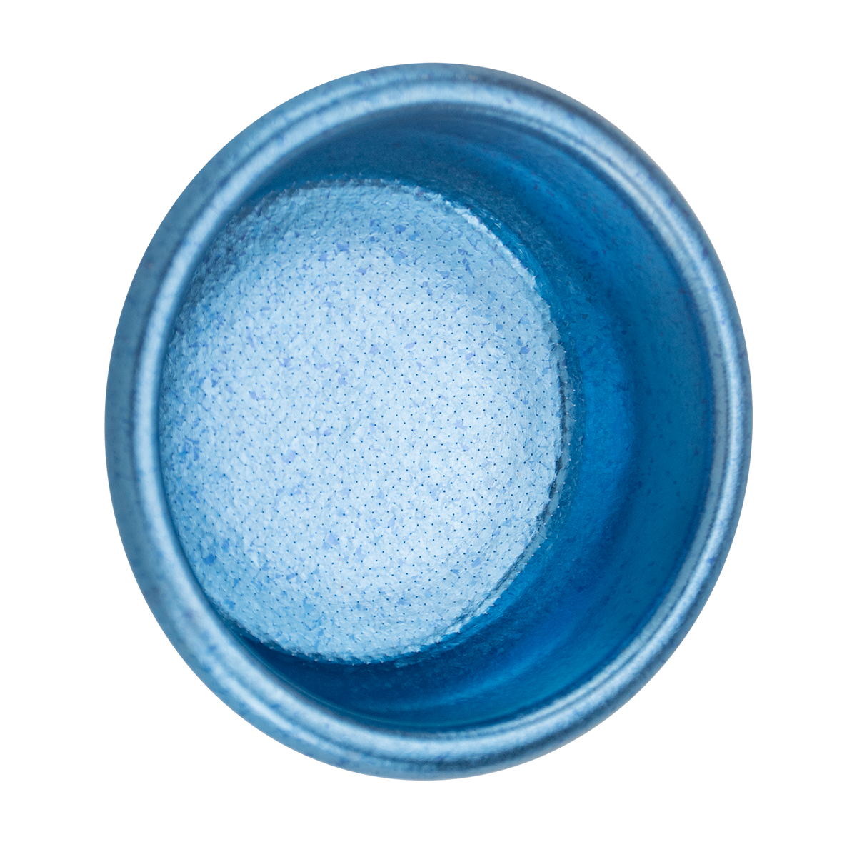 Creamore TitanFlow Ice Crystal basket in Abyss Indigo, top interior view.