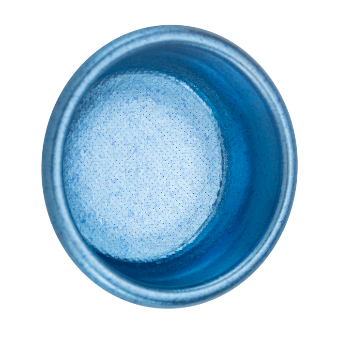 Creamore TitanFlow Ice Crystal basket in Abyss Indigo, top interior view.