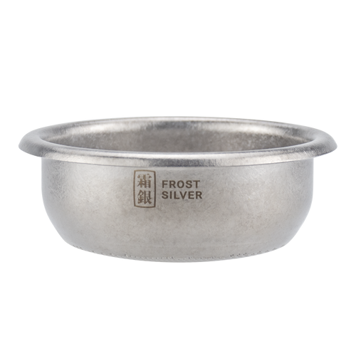 Creamore TitanFlow Ice Crystal basket in Frost Silver, exterior view showing the finish name.