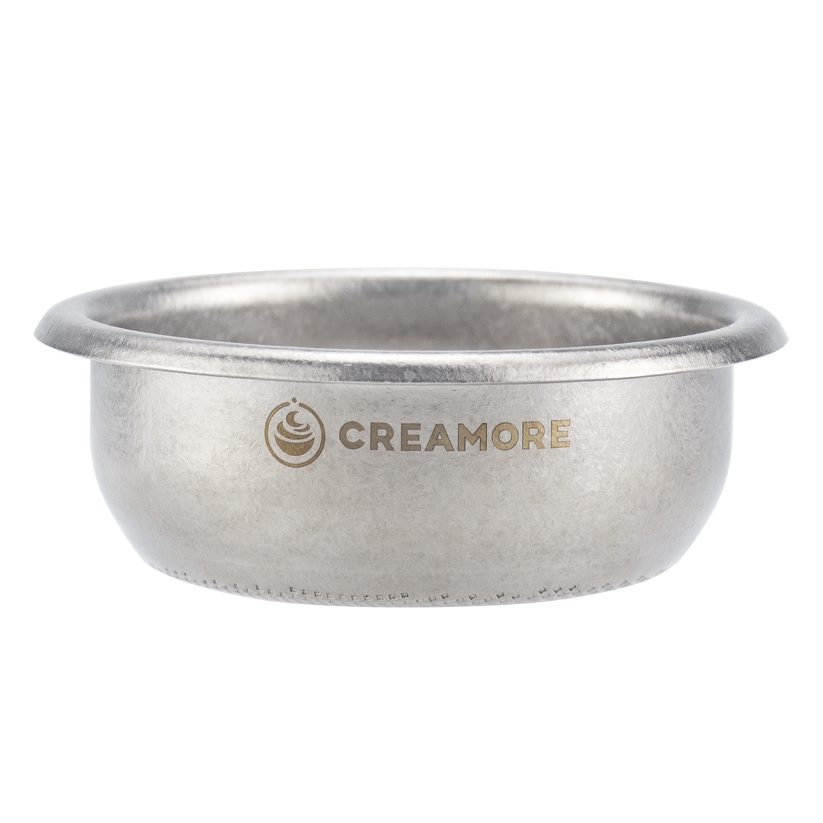 Creamore TitanFlow Ice Crystal basket in Frost Silver, exterior view showing the Creamore mark.