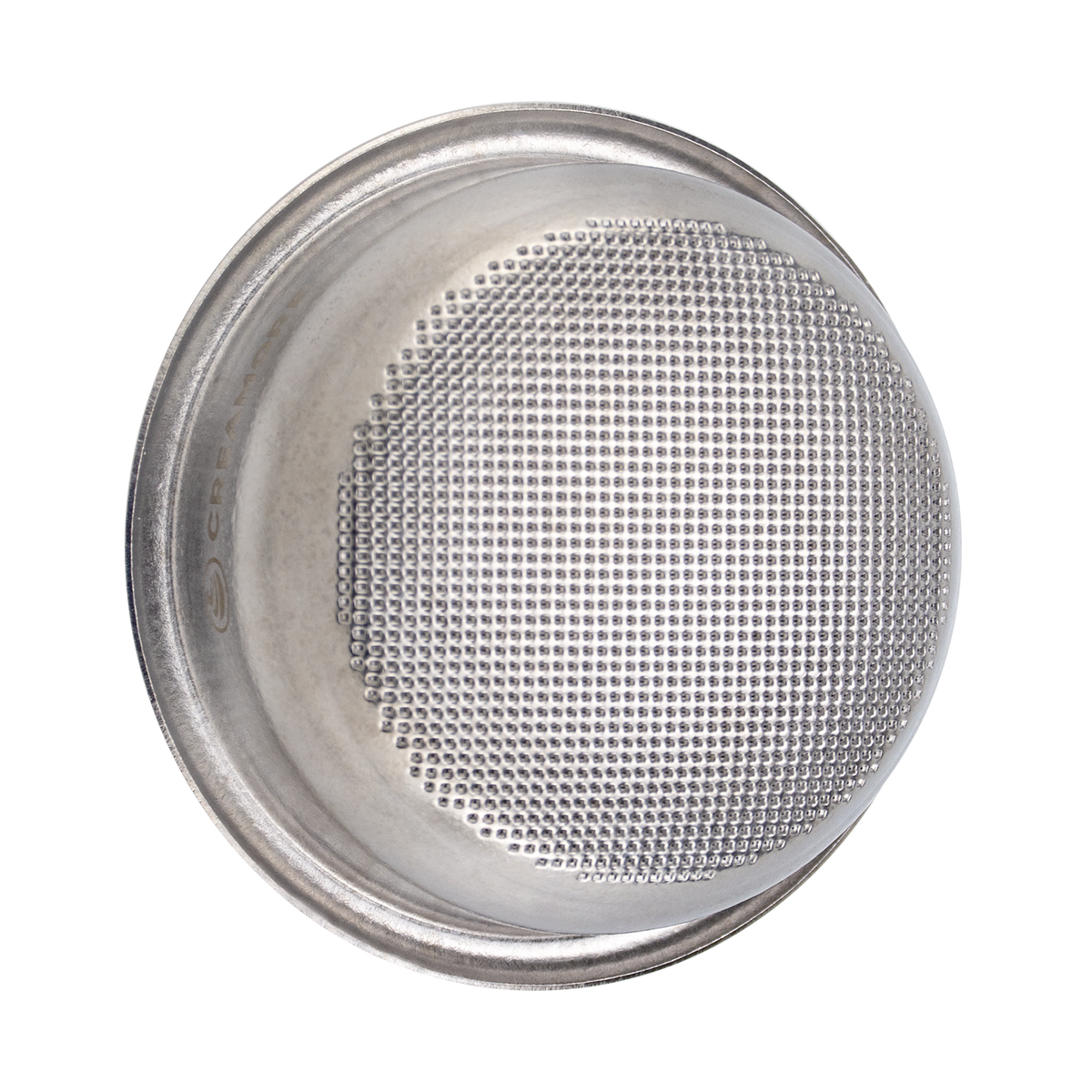 Creamore TitanFlow Ice Crystal basket in Frost Silver, perforated underside.