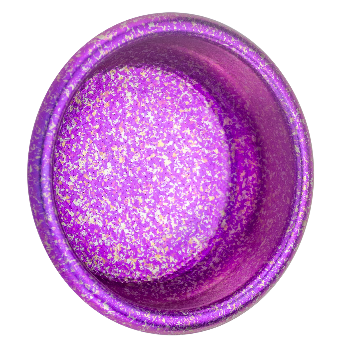 Creamore TitanFlow Ice Crystal basket in Imperial Violet, top interior view.