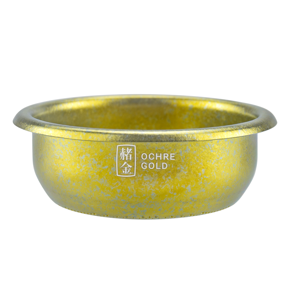 Creamore TitanFlow Ice Crystal basket in Ochre Gold, exterior view showing the finish name.